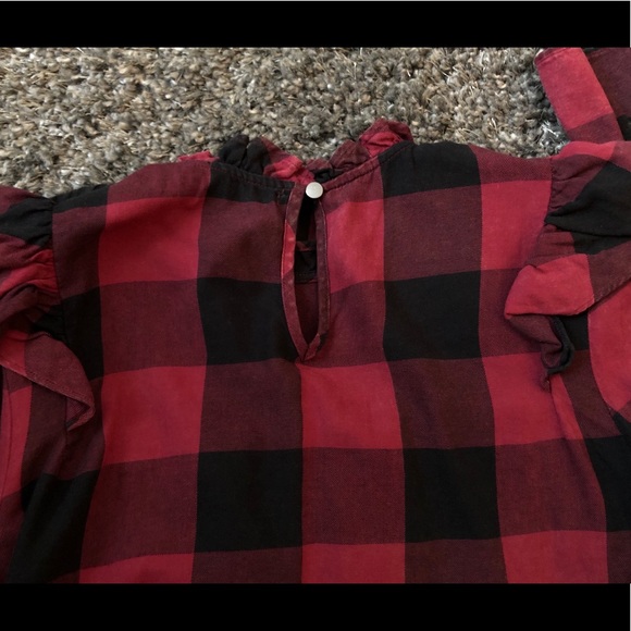 Plaid Ruffled Dress Top - Picture 2 of 3